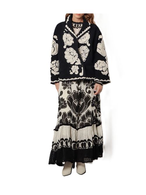 Cappotto in misto lana con motivo Floral Arabesque Farm Rio FARM Rio | 34023025037 FLORALARABESQUE CREAM